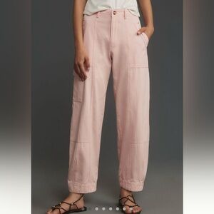 Anthropologie - The Carson Utility Barrel Pants NWT (Pink, Size 2)